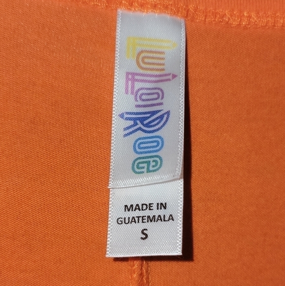 Lularoe size small orange short sleeve tee shirt tunic top slits on sides. - Picture 5 of 6